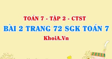 Bài 2 trang 72 SGK Toán 7 Tập 2 Chân trời sáng tạo